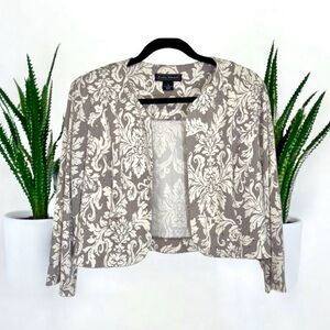 Jessica Howard Gray Floral Print Shrug Size 14